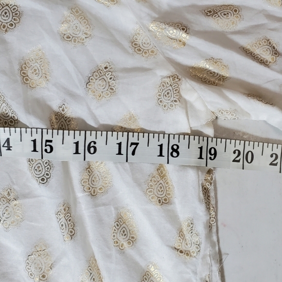 CHICOS button down white gold blouse M - Picture 4 of 9